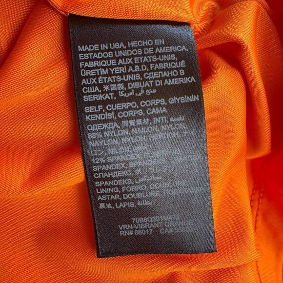 Bebe Addiction Vibrant Orange Fully Lined Bodycon Bodyshape Dress Size XS - Picture 15 of 15